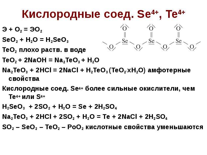 Общая схема превращений э эо2 н2эо3