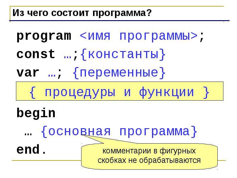 1 программа состоит из. Из чего состоит программа. Из чего состоит приложение. Из чего состоит софт. Паскаль из чего состоит.