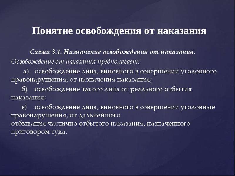 Освобождение от уголовной ответственности и наказания презентация