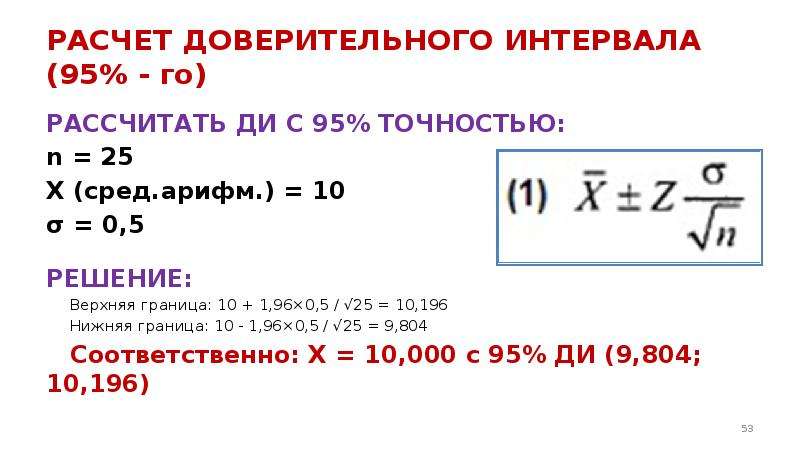 Верхняя граница доверительного интервала