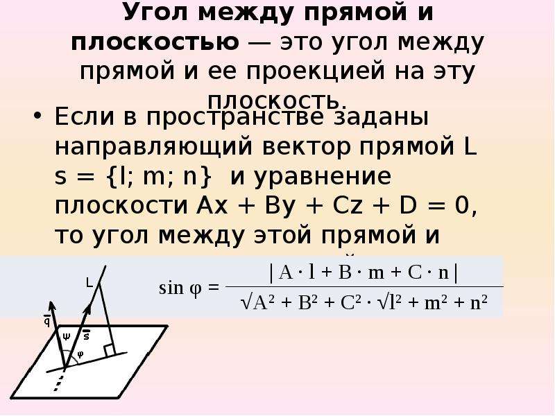 Угол и расстояние между прямыми