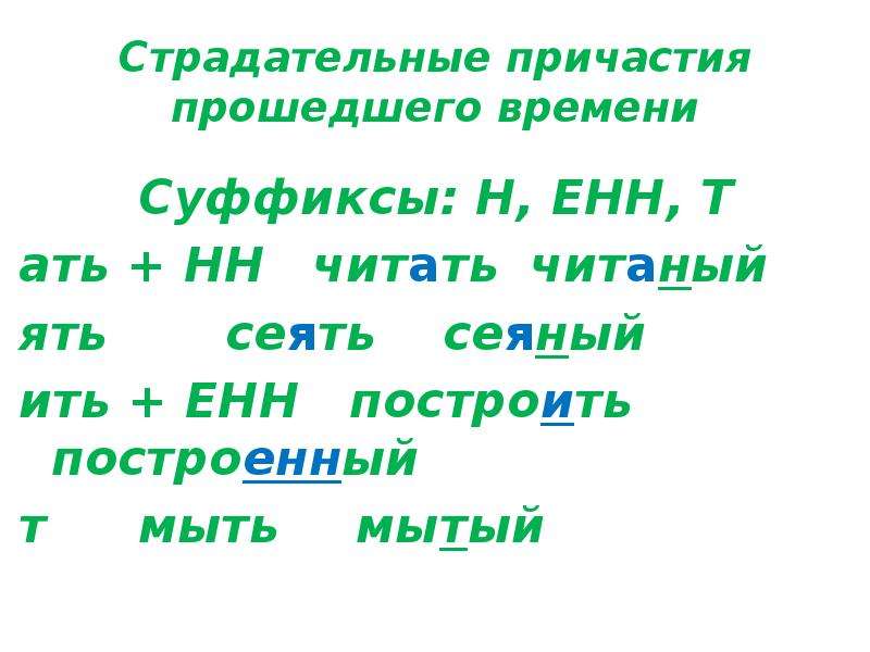 Страдательные причастия прошедшего времени суффикс н. Страдательные причастия прошедшего времени Енн. Страдательные причастия прошедшего времени с суффиксом Енн. Причастия страдательного.прошедшего времени суффикс Енн Енн. Енн ённ НН И Т А причастиях.