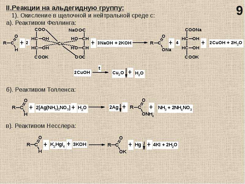 Реакции на альдегидную группу. Реактив Несслера в щелочной среде. Реакция с реактивом Несслера. Реактив Толленса. Глюкоза и реактив Толленса.