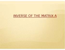 Inverse of the matrix A
