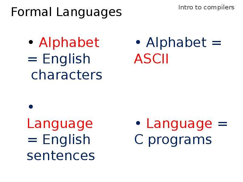 


Formal Languages
