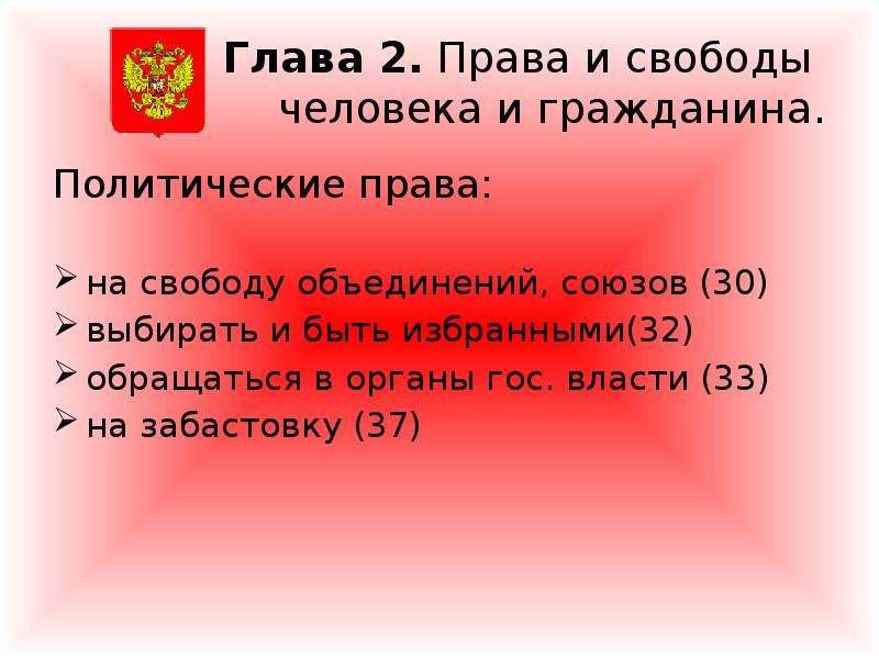 Вторая глава конституции. Политические права гражданина РФ по Конституции глава 2. Глава 2 Конституции РФ политические права и свободы. Конституция РФ 2 глава политические права человека. Конституция РФ глава 2 политические права.