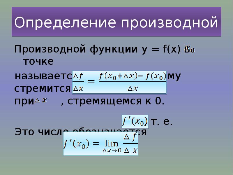 Определение производной функции. Определение производной формула. Производной функции y=f(x) в точке называется. Строгое определение производной. Область определения производной.