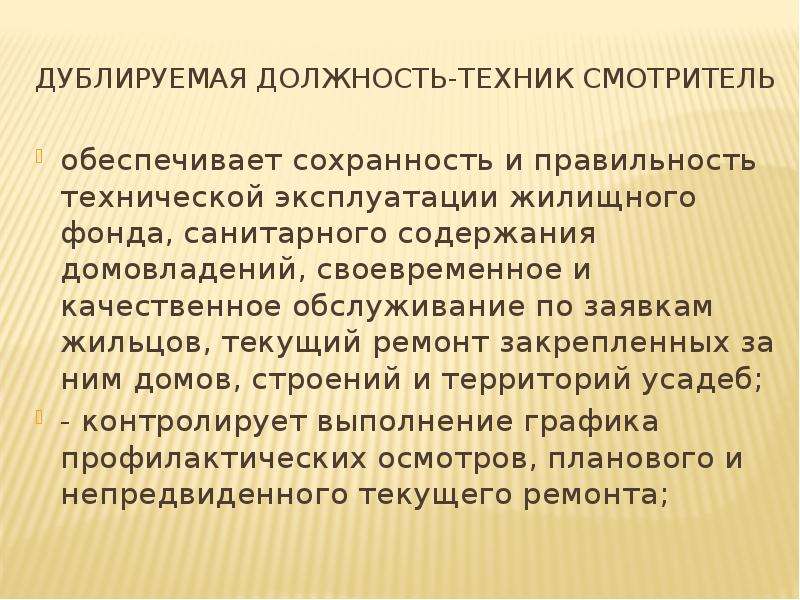 Техник обязанности