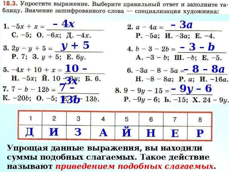 Упростите выражение 8 класс