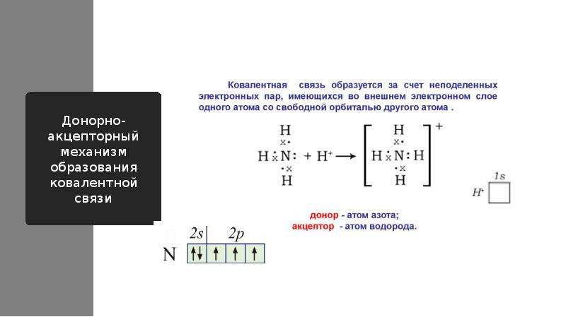 Образованные по донорно акцепторному механизму