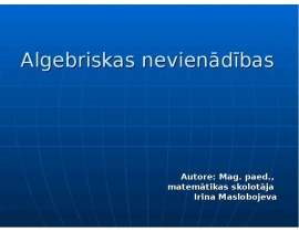 Algebriskas nevienādības