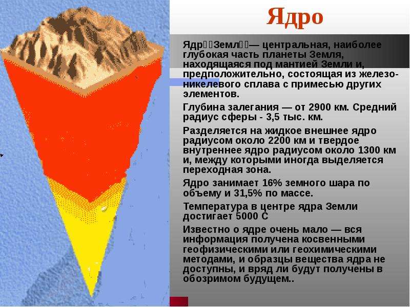 Презентация 5 класс внутреннее строение земли