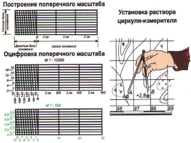 Как нарисовать поперечный масштаб