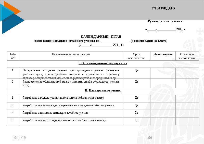 План проведения подготовки. Календарный план для проведения учения. План проведения учений. Календарный план подготовки командно-штабного учения. План подготовки к учению.