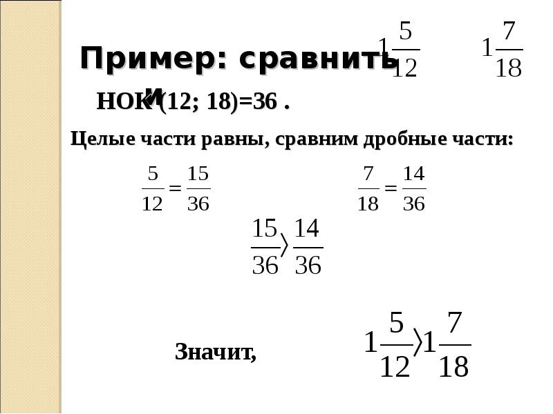 5 примеров сравнения